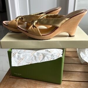 Kate Spade Gold Wedge Sandals